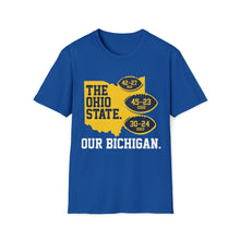 Load image into Gallery viewer, Three > The. Go Blue!  Unisex Softstyle T-Shirt