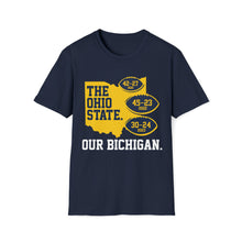 Load image into Gallery viewer, Three > The. Go Blue!  Unisex Softstyle T-Shirt