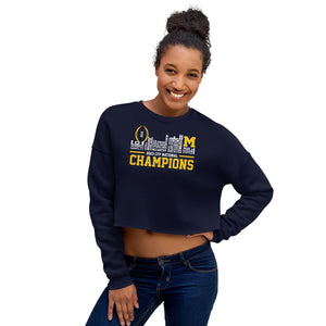 Michigan CFP National Champions 2023 - Crop Sweatshirt