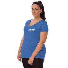 Load image into Gallery viewer, Show off your fandom! Women’s recycled v-neck t-shirt