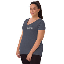 Load image into Gallery viewer, Show off your fandom! Women’s recycled v-neck t-shirt
