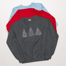 Load image into Gallery viewer, Printed Christmas Trees Unisex Sweatshirt