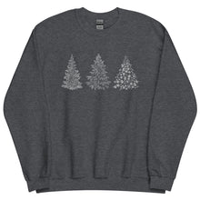 Load image into Gallery viewer, Printed Christmas Trees Unisex Sweatshirt