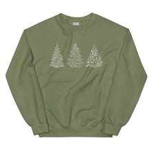 Load image into Gallery viewer, Printed Christmas Trees Unisex Sweatshirt