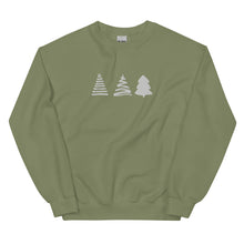 Load image into Gallery viewer, Embroidered Christmas Trees - Unisex Sweatshirt