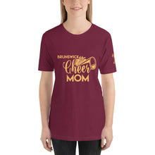 Load image into Gallery viewer, Brunswick Cheer Mom - printed sleeve Unisex t-shirt

