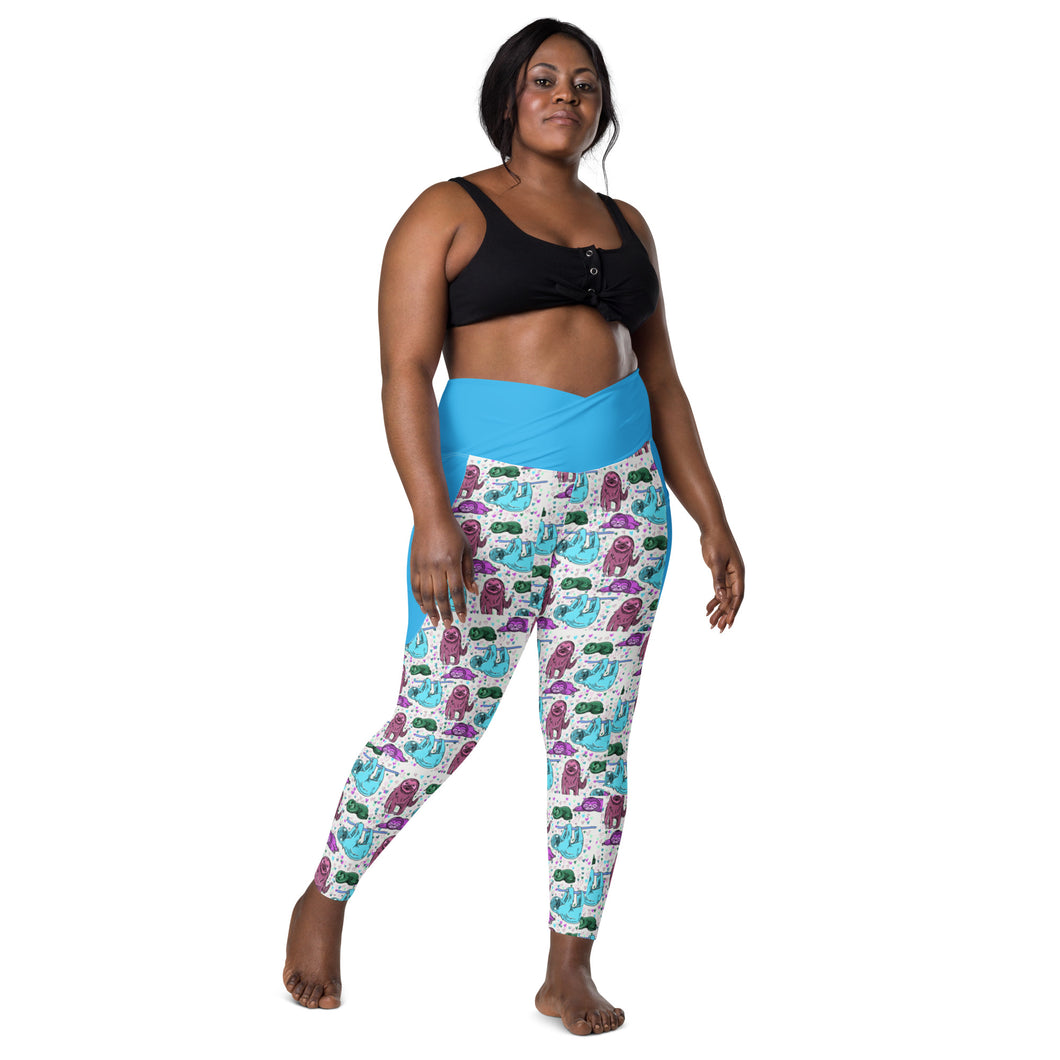 Slothy - Crossover leggings with pockets