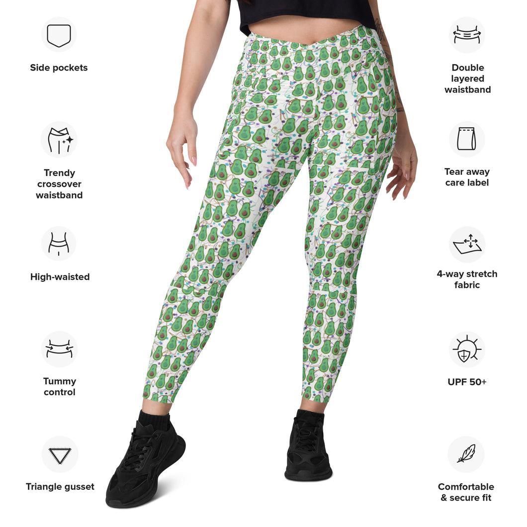 Avocado Love - Crossover leggings with pockets