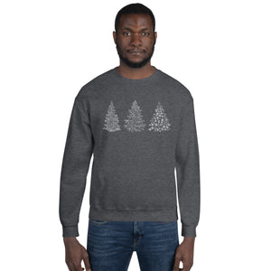 Printed Christmas Trees Unisex Sweatshirt