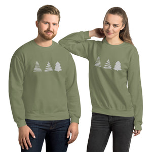 Embroidered Christmas Trees - Unisex Sweatshirt