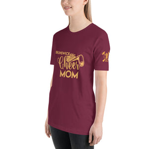 Brunswick Cheer Mom - printed sleeve Unisex t-shirt